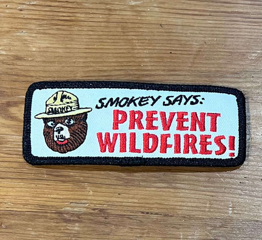 Smokey Says Prevent Wildfires Vintage Patch NOS Nature and Wildlife Relic has been safely stored away for decades and measures approx 1.5 inches x 4 inches in
