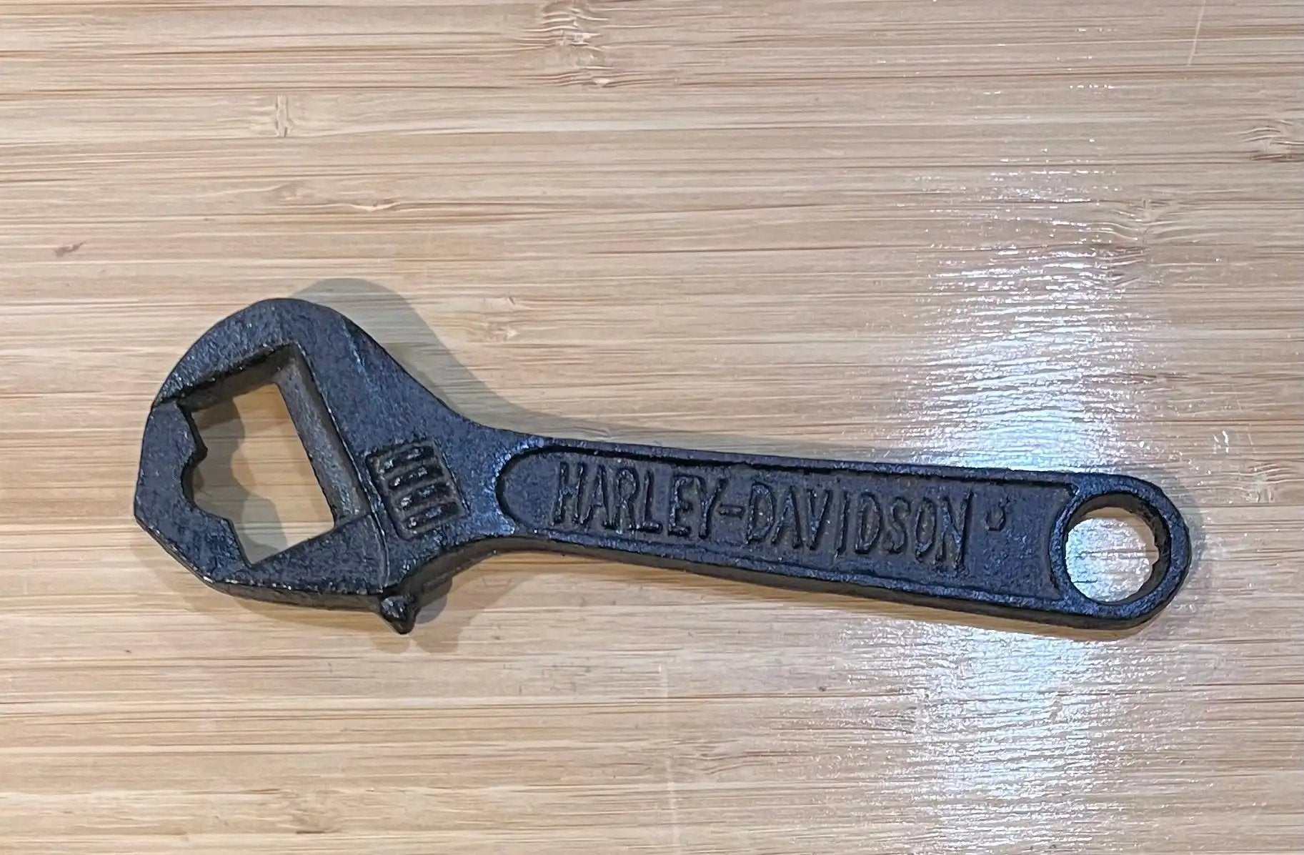 Harley Davidson Collectors Can Opener New Old Stock Cast Iron EXC Item Relic has been safely stored away for years and measures approximately 2 inches x 7 inches