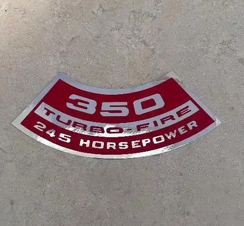 350 Turbo Fire 245 Horsepower Decal Air Cleaner