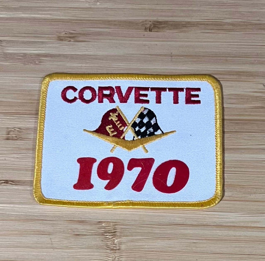 Corvette 1970 Cross Flags Logo Vintage Patch NOS Excellent Condition Relic has been safely stored away for decades and measures approximately 4 x 3.25 inches