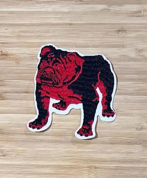 Bulldog Die Cut Vintage Patch Dog Animals Canine Excellent Stitching NOS Item measures approximately 4.5 inches x 4 inches, detailed stitching 