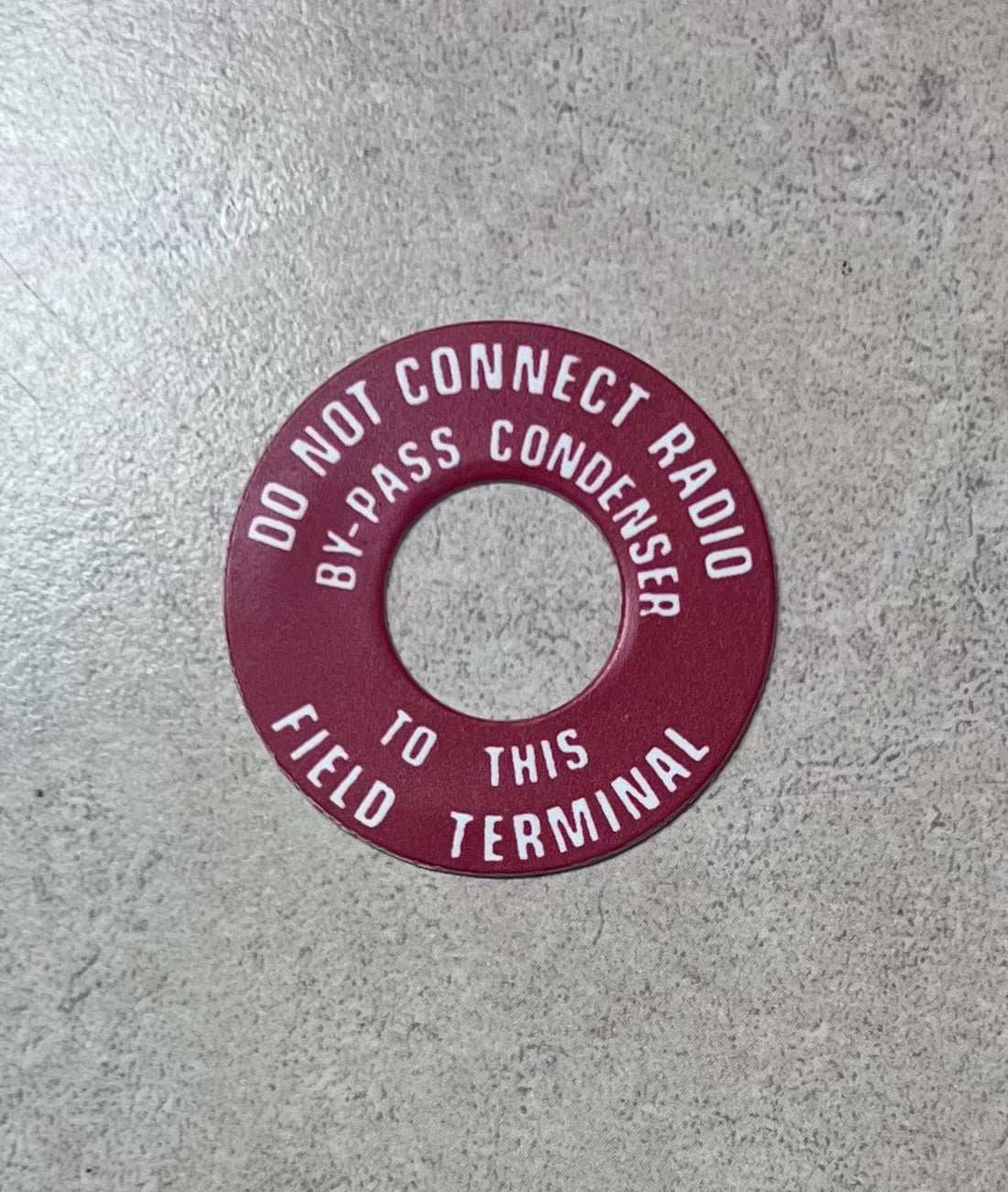 Cadillac 1937-62 Generator Warning Tag Decal Restoration EX Condition NOS Relic has been safely stored away for decades and measures approximately a 1.5 inch circle