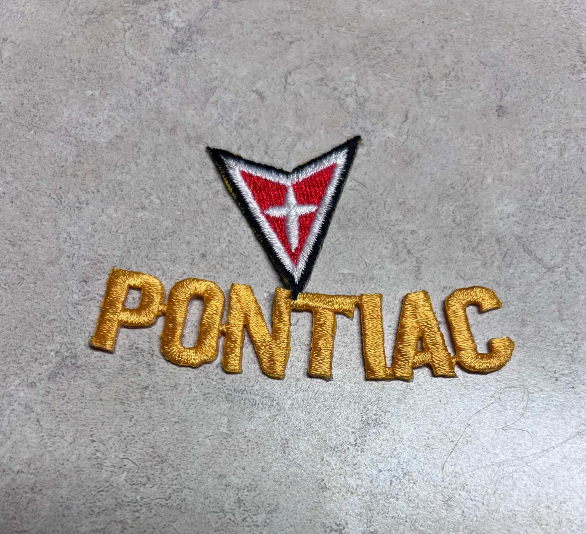 Pontiac Arrowhead Laser Patch EXC Condition Vintage New Old Stock Auto Relic has been safely stored away for decades and measures approx 2.5 inches by 4 inches
