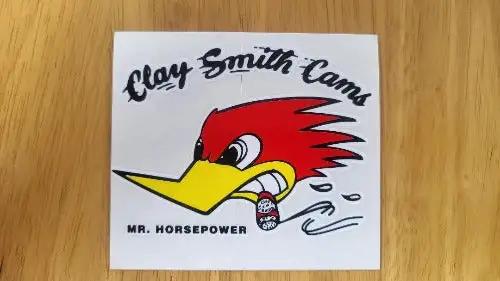 Clay Smith Cams Mr. Horsepower Woodpecker Window Auto Racing Decal Fac ...