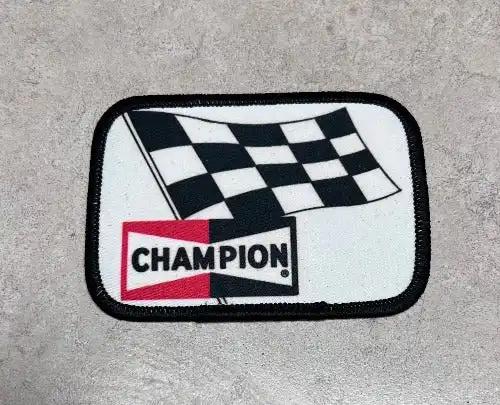 Champion Spark Plugs Cross Flag Vintage Patch