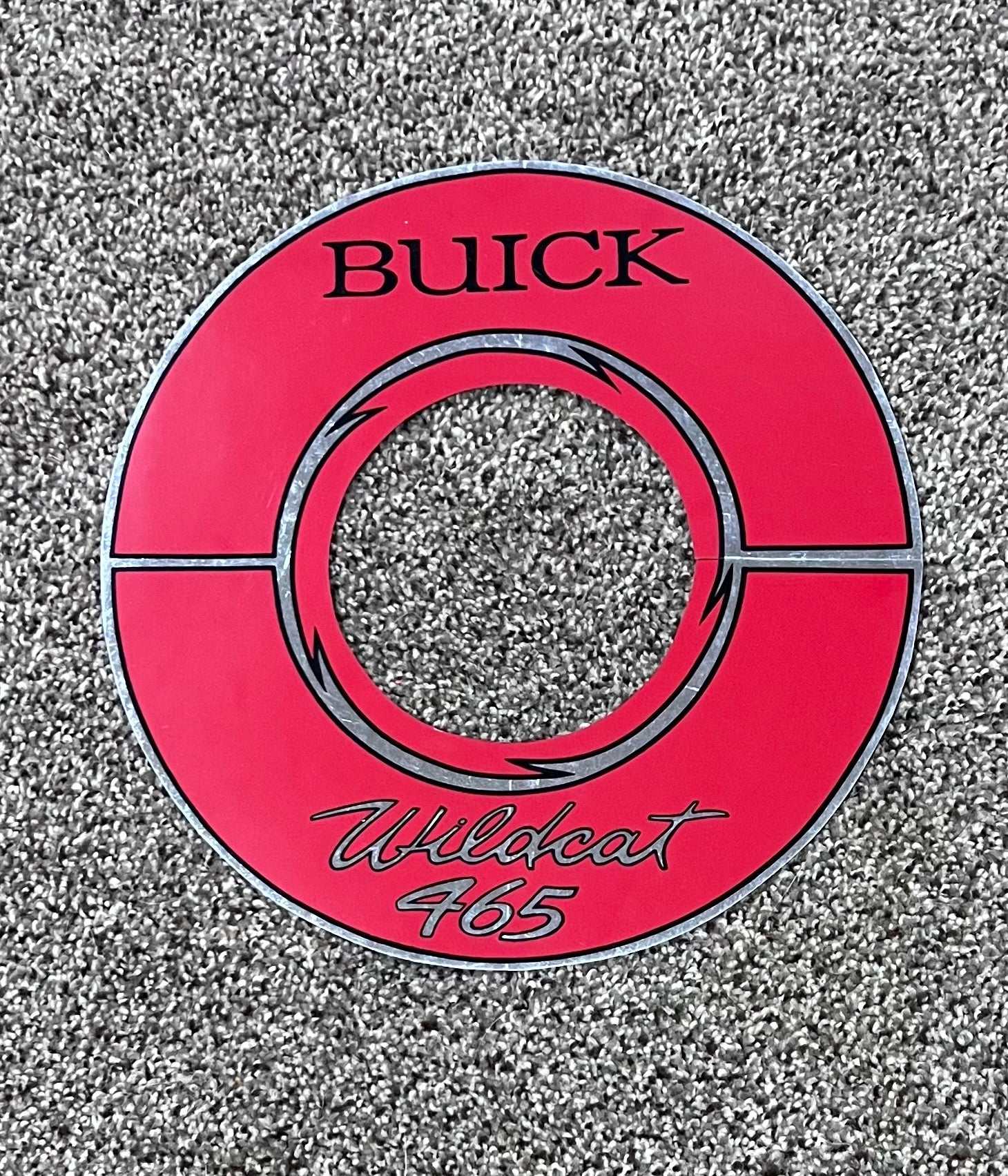 Buick 1964-66 Wildcat 465 Silver Decal 10 inch Riviera New Old Stock EXC Relic has been safely stored away for decades and measures approximately 10 inch circle