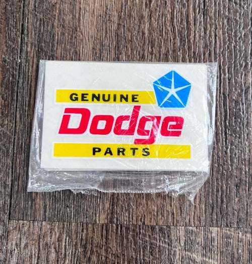 DODGE Genuine Parts Decal  Pentastar MOPAR Plymouth Chrysler WINDOW Rectangle This relic has been stored Safely for decades and uniquely measures 2.25 in x 3.25 in