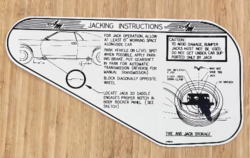 American Motors 1968-69 AMX JAVELIN Jack Inst