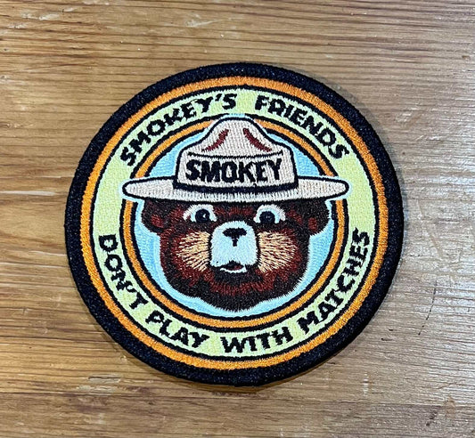 Smokey Friends Dont Play with Matches Vintage Patch NOS Nature Wildlife Relic has been safely stored away for decades and measures approx 3.5 in Circle and is EXC