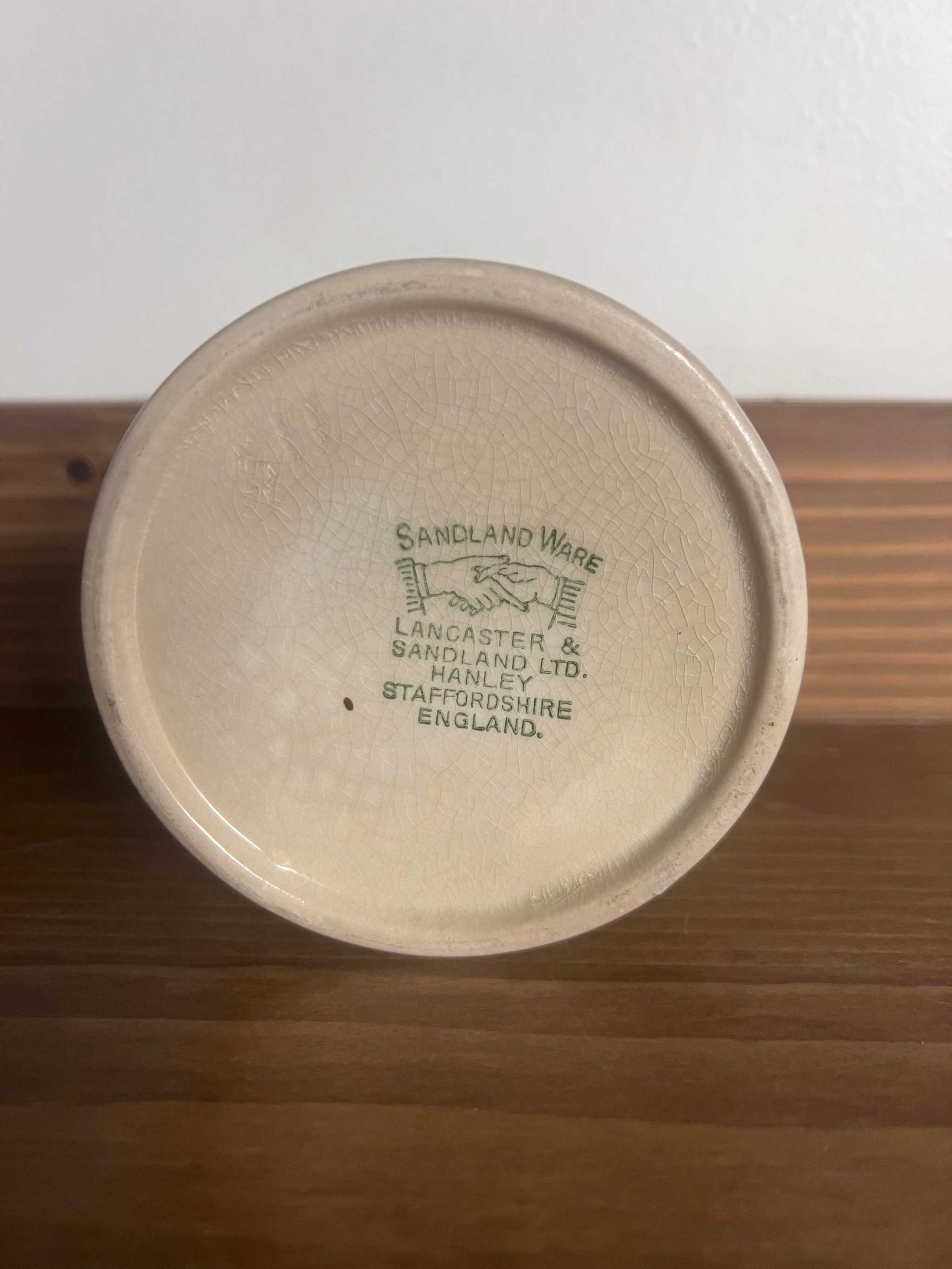 Frank Cooper Staffordshire Porcelain Tea Jar English with lid. This piece is in good vintage condition. Very well cared for and ready to be loved again