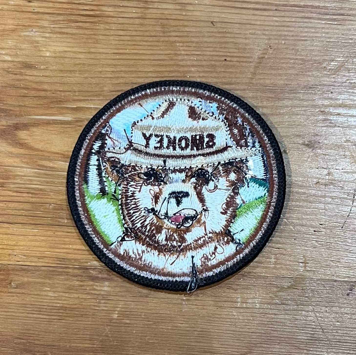 Smokey Bear Outdoors Detailed Vintage Patch NOS Nature and Wildlife Relic has been safely stored away for decades and measures approx 3 in circle and is EXC