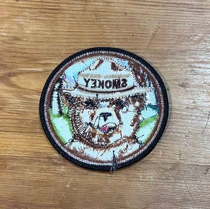 Smokey Bear Outdoors Detailed Vintage Patch NOS Nature and Wildlife Relic has been safely stored away for decades and measures approx 3 in circle and is EXC
