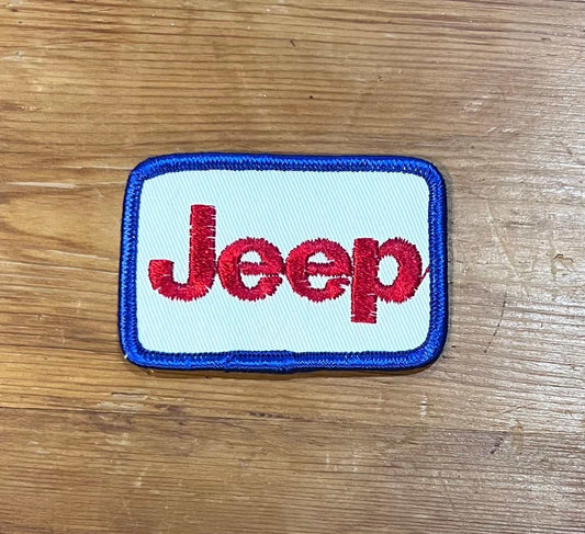 Jeep Classic Red White Blue Block Vintage Patch New Old Stock Excellent Condition Relic has been stored away safely for decades and measures approx 2 x 3 inches