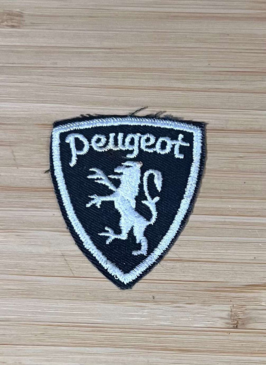 Peugeot Badge Lion Vintage Crest Patch Auto NOS Item and Very Rare Last One Relic has been stored away for decades and badge measures approx 2 inches x 2.25 inches
