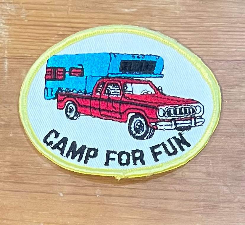 Camping For Fun Pickup Camper Vintage Patch