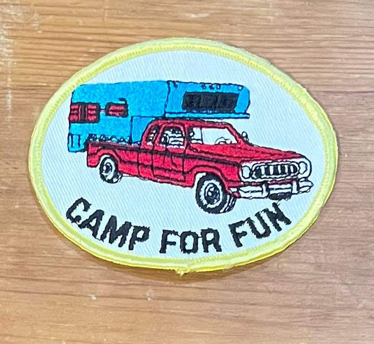 Camping For Fun Pickup Camper Vintage Patch