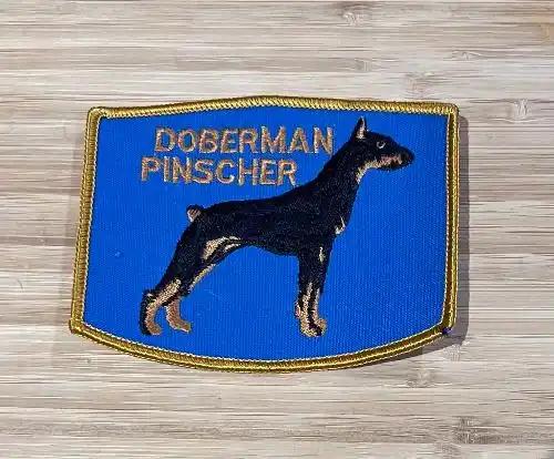 DOBERMAN Pinscher Vintage Patch Dog Animals Canine EXC Stitching  Item measures approximately 4 inches x 3 inches, rectangle detailed stitching