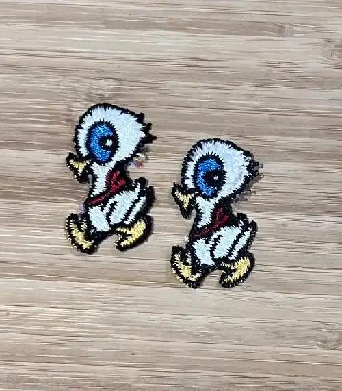 Cute Duckling Pair Die Cut Vintage Patches Animals Excellent Stitching NOS Item measures approximately 1 inch x 2 inches, detailed stitching