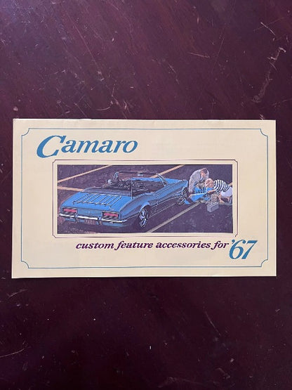 1967 Camaro Custom Feature Accessories Brochure New Old Stock Item Relic has been safely stored for decades and provides you with all of the accessories in colour1967 Camaro Custom Feature Accessories Brochure