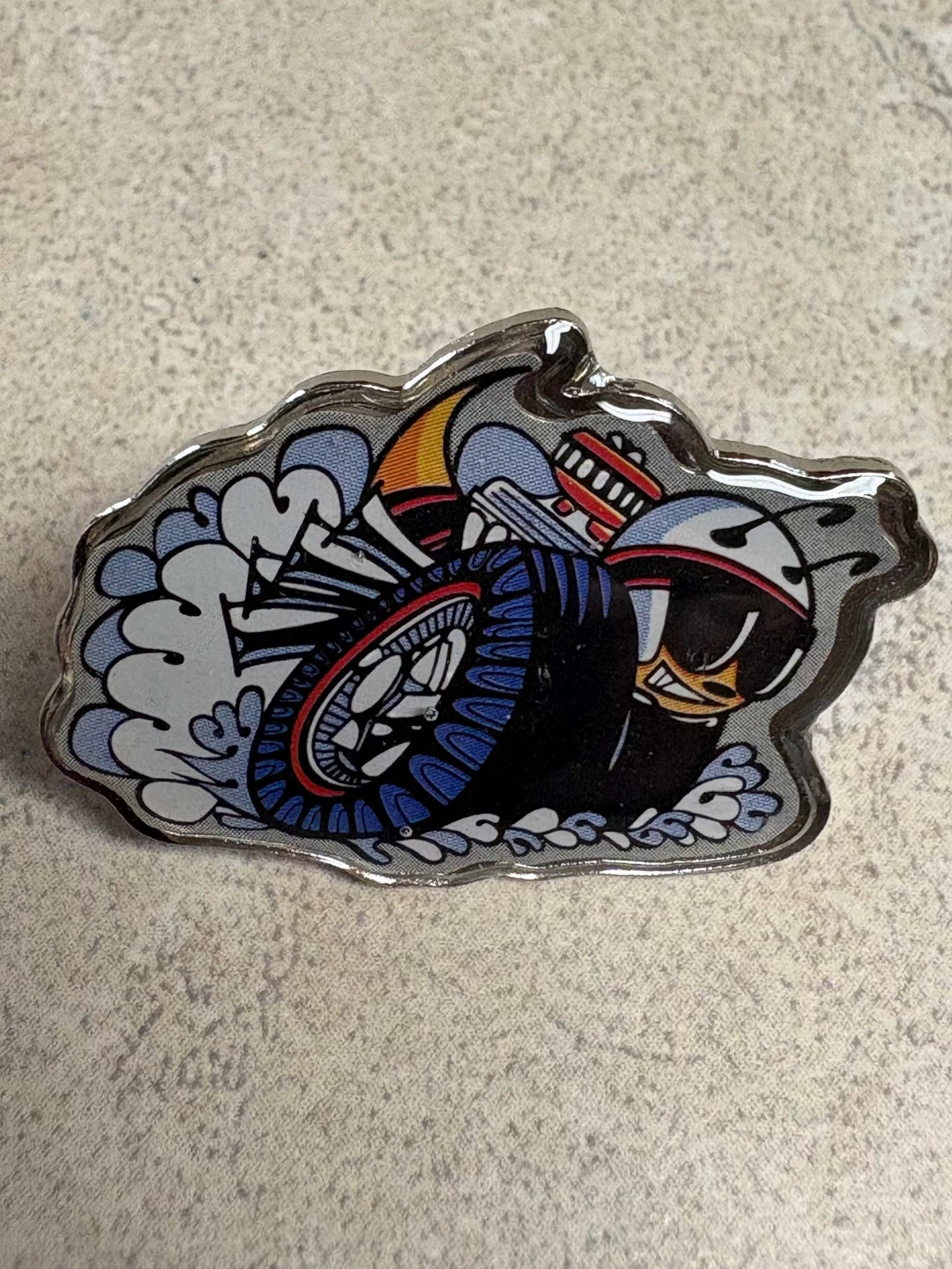 Dodge Scat Pack Smokin Wheels Lapel Hat Pin Auto