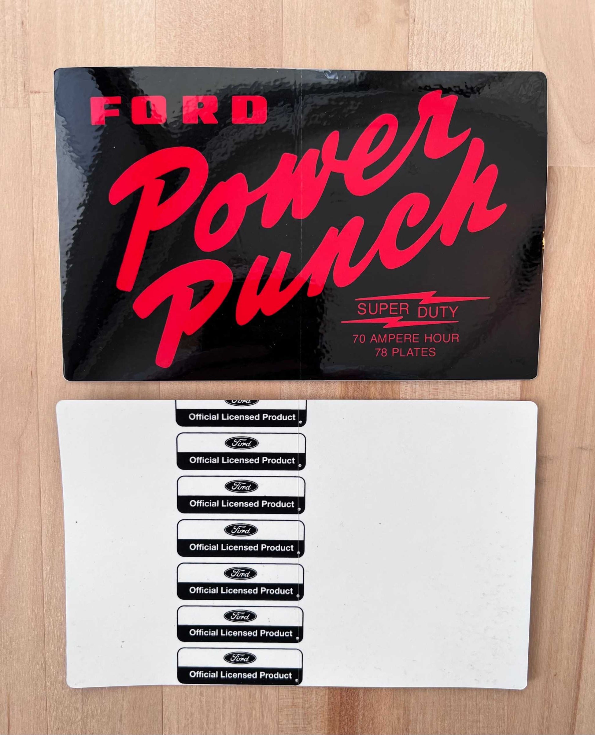 Ford Power Punch Battery Decal
