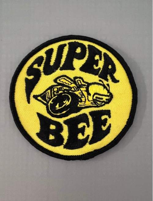 SUPER BEE PATCH BOLD LOGO CLASSIC AUTO DODGE MUSCLE CAR NOS Classic SUPER BEE Dodge Muscle Car. Item measures approximately 3.5 inch circle, detailed stitching