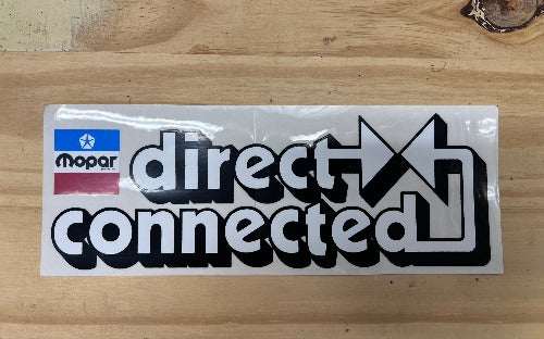 Direct Connected Decal Plymouth Chrysler Dodge Rectangle Mopar N.O.S. This relic has been stored for decades and uniquely measures 4 in wide and the length 10.5 in