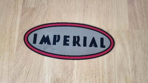 Chrysler Imperial Decal Gold and Black Metallic Valve Cover 1959-1962 Auto. This relic has been stored for decades and measures 2 in in width by 8 in in length