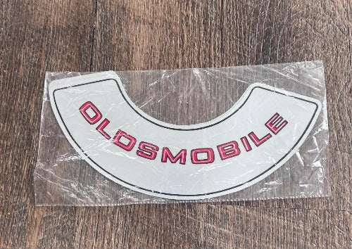 Oldsmobile Decal 1975-1980 Silver Metallic Top Lid Air Cleaner Auto NOS