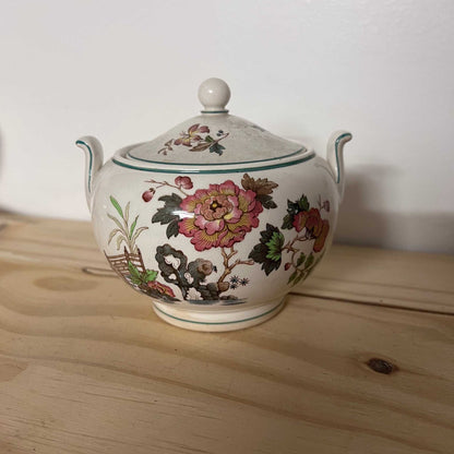 Wedgwood Eastern Flowers Sugar Bowl with Lid.  Wedgwood & Barlaston of Etruria. 