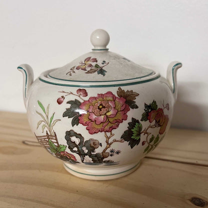 Wedgwood Eastern Flowers Sugar Bowl with Lid.  Wedgwood & Barlaston of Etruria. 