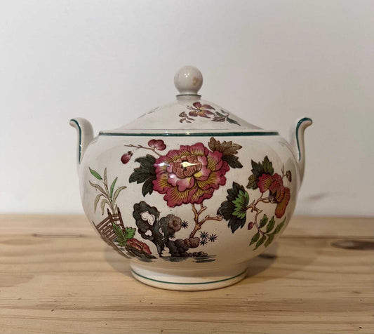 Wedgwood Eastern Flowers Sugar Bowl with Lid.  Wedgwood Barlaston of Etruria.  