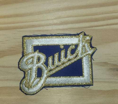 Buick Patch Frame Script Glitter Stitching Rectangle Vintage Crest NOS RARE