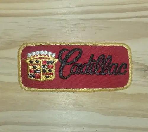 CADILLAC Patch Crest TRADITIONAL Script Logo Rectangle Vintage N.O.S. relic has been stored for decades and measures 2 inch in width by 5 inches in length Excellent