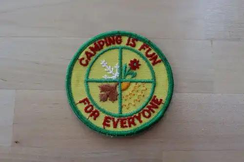Camping Is Fun For Everyone 4 Seasons Nature PATCH Vintage Exc Camping Relic has been safely stored away for decades and Measures 3 in circle Camping Is Fun For All