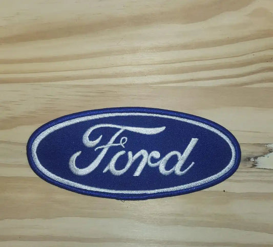 Ford Patch Traditional Script Logo Large Blue Vintage Auto Jacket NOS. This relic has been stored for decades and measures 2.75 in in width and 6.25 in in length