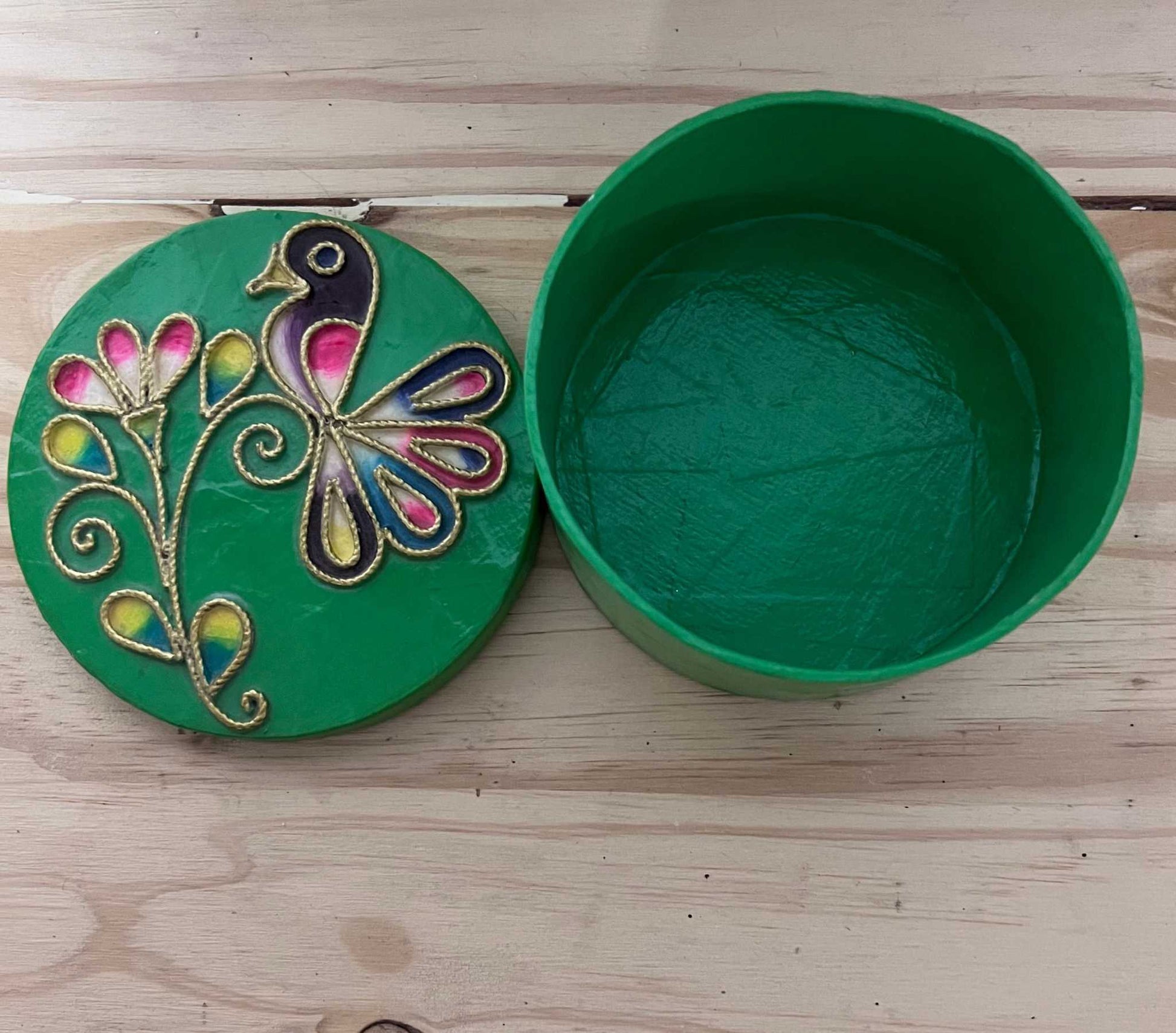 Peacock Flower Trinket Box