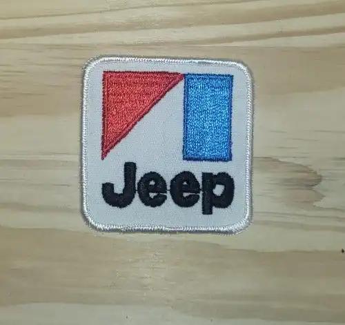 Jeep Patch AM Traditional Logo Square Vintage Auto New Old Stock Mint relic has been stored away safely for decades and measures 2.75 inches squared Greatly detailed