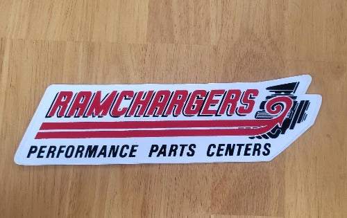 Ramchargers Performance Parts Centers Decal Dodge 1960 Auto EXC NOS.  This relic has been stored for decades and measures 2,25 inches in width by 8.25 in length. 