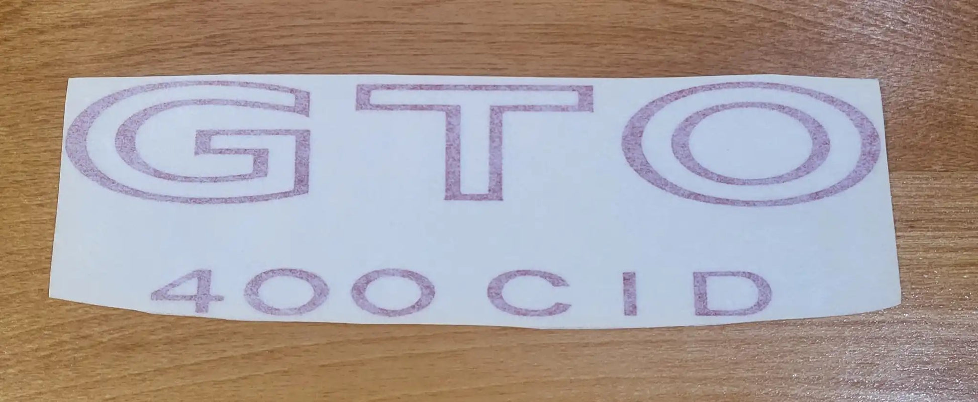 1973 Pontiac GTO 400 CID Body Red Decal EXC Condition Restoration. Relic has been stored safely away for decades and measures approx 2.5 in wide x 8.5 in length