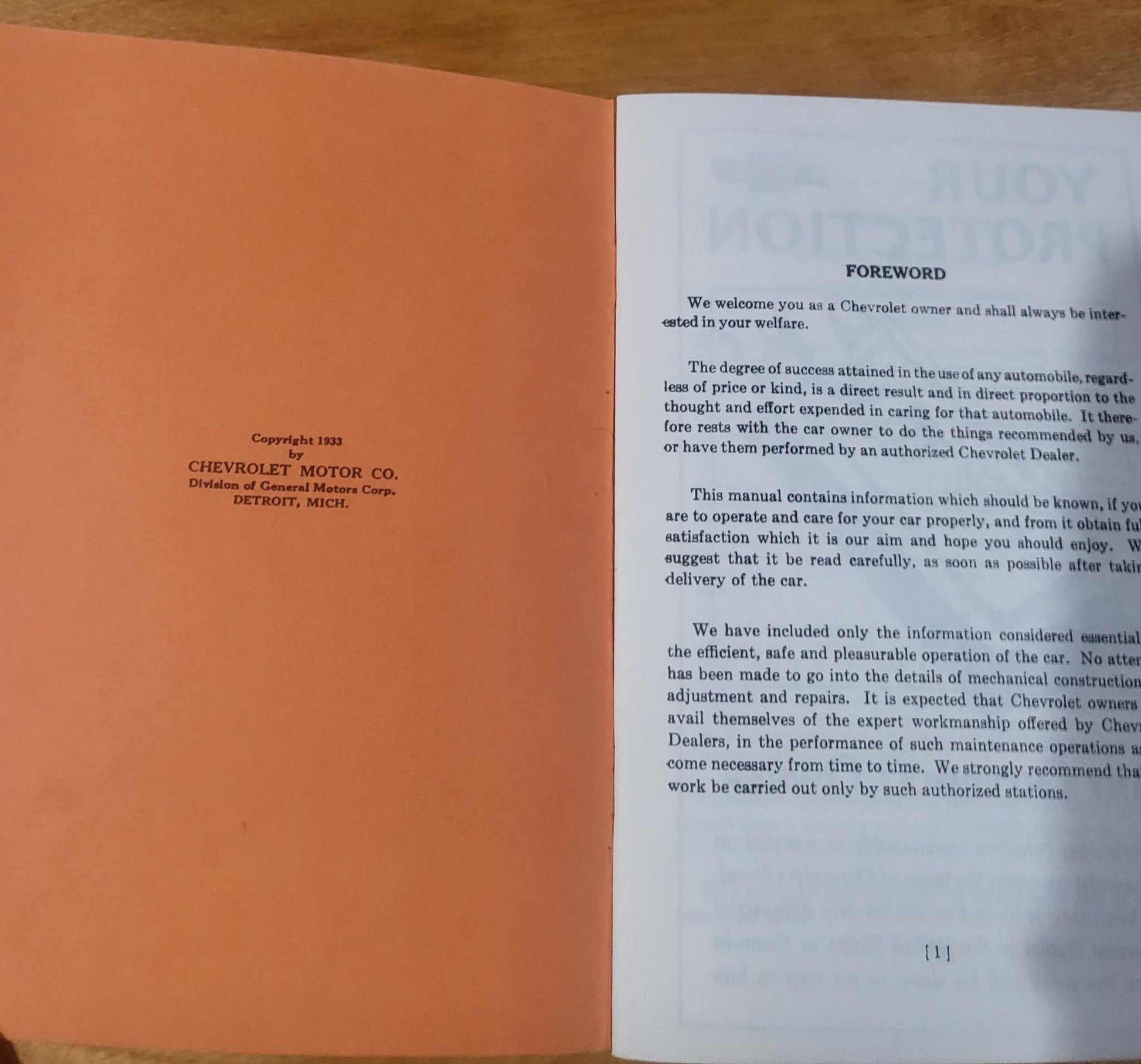 Chevrolet 1933 Operations and Care Manual Standard Model CC Series Passenger Cars 32 pages of information! Relic has been safely stored away for decades Great item