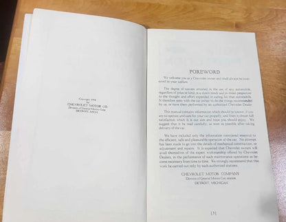Chevrolet 1934 Operations and Care Manual Standard Model DC Series Passenger Cars 32 pages of information! Relic has been safely stored away for decades Great item