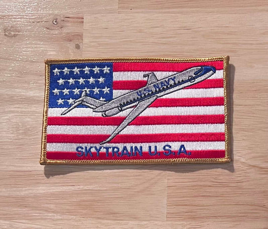 US Navy Skytrain USA Airplane Flag Vintage Patch