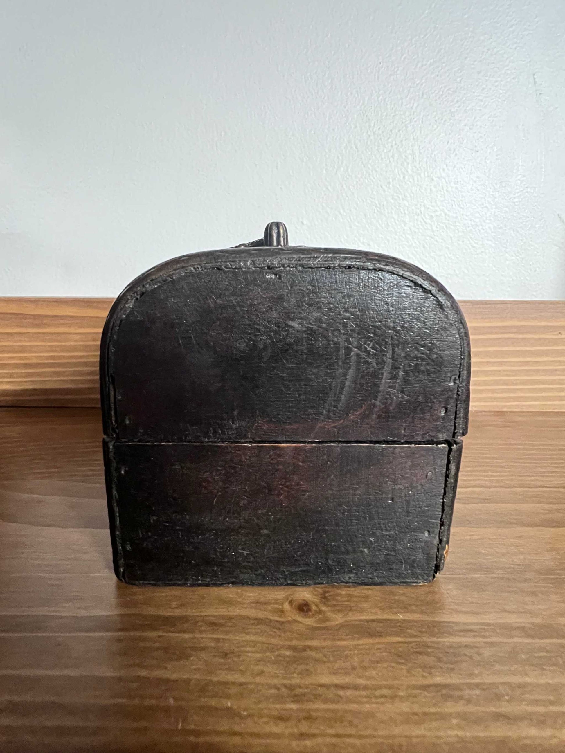 Wooden Trunk Chest Latch Closure Hinged Top Antique Style Detailed