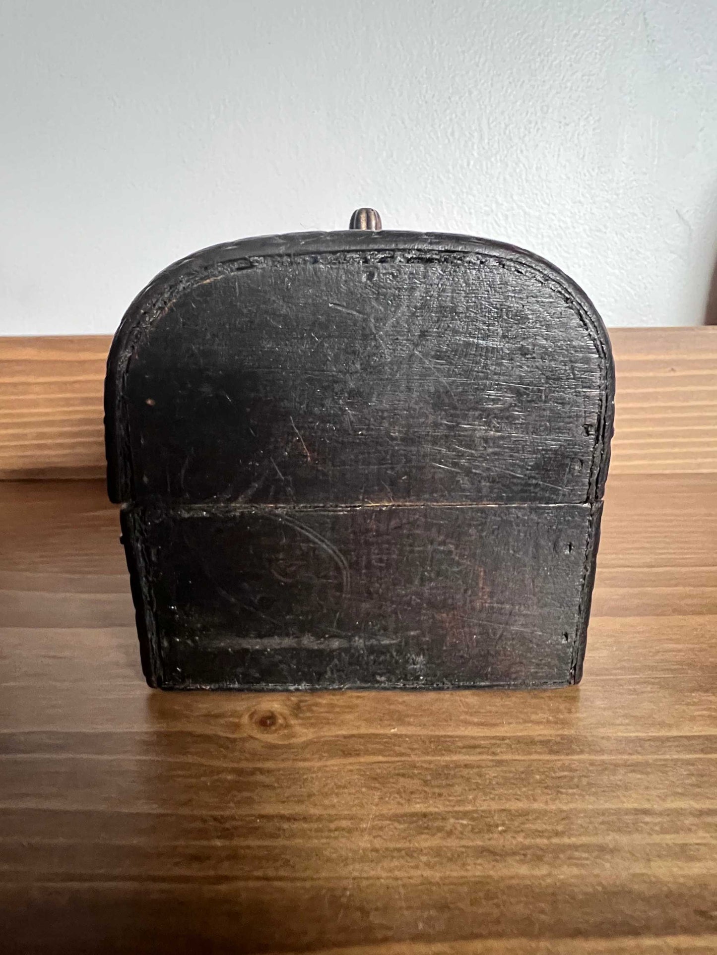 Wooden Trunk Chest Latch Closure Hinged Top Antique Style Detailed