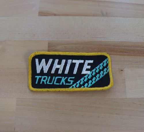 WHITE TRUCKS PATCH Semi-Truck Roadway Vintage Mint NOS This is a web stitched vintage White Trucks patch measuring approximately 4 x 2 in.  Never worn or displayed